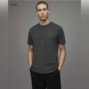 All Saints 
Brace Crew T-Shirt in Charcoal Size L